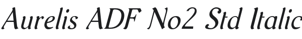 AurelisADFNo2Std-Italic Font Preview