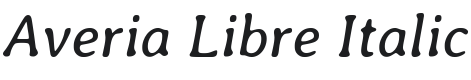 Averia Libre Italic Font Preview