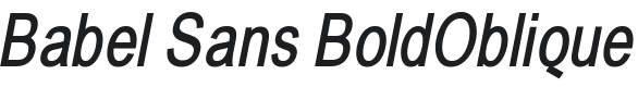 Babel Sans BoldOblique Font Preview