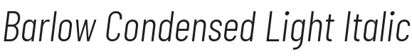 Barlow Condensed Light Italic Font Preview