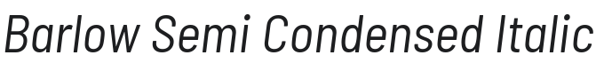 Barlow Semi Condensed Italic Font Preview