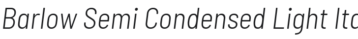 Barlow Semi Condensed Light Italic Font Preview