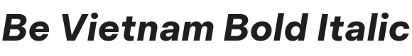 Be Vietnam Bold Italic Font Preview