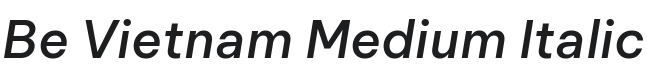Be Vietnam Medium Italic Font Preview