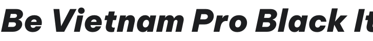Be Vietnam Pro Black Italic Font Preview