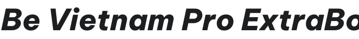 Be Vietnam Pro ExtraBold Italic Font Preview