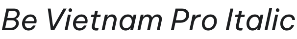 Be Vietnam Pro Italic Font Preview