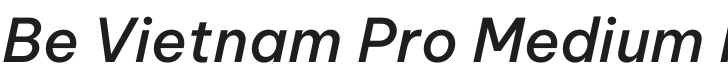Be Vietnam Pro Medium Italic Font Preview