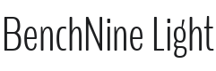 BenchNine Light Font Preview