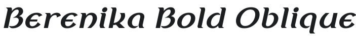 Berenika Bold Oblique Font Preview