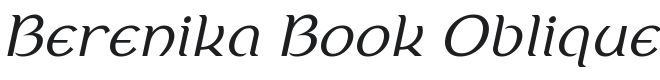 Berenika Book Oblique Font Preview