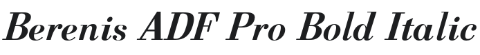 Berenis ADF Pro Bold Italic Font Preview