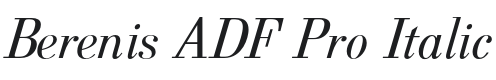 Berenis ADF Pro Italic Font Preview
