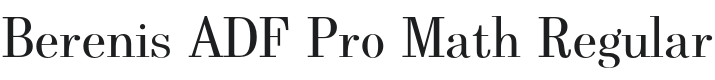 Berenis ADF Pro Math Regular Font Preview