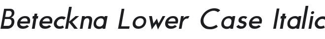 Beteckna Lower Case Italic Font Preview