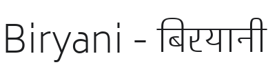 Biryani ExtraLight Font Preview