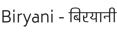 Biryani Light Font Preview
