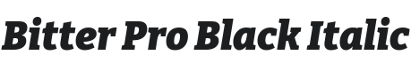 Bitter Pro Black Italic Font Preview