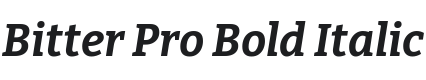 Bitter Pro Bold Italic Font Preview