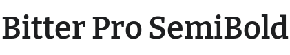 Bitter Pro SemiBold Font Preview