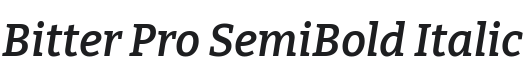 Bitter Pro SemiBold Italic Font Preview