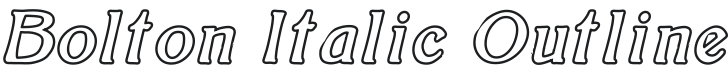 Bolton Italic Outline Font Preview