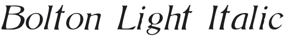 Bolton Light Italic Font Preview