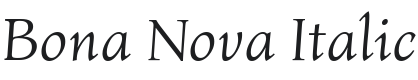 Bona Nova Italic Font Preview