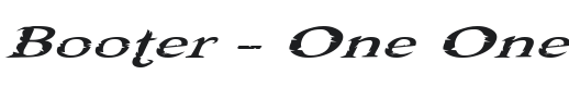 Booter - One One Font Preview