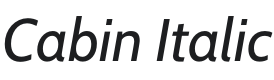 Cabin Italic Font Preview