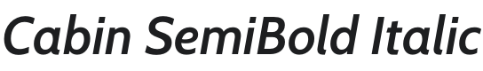 Cabin SemiBold Italic Font Preview