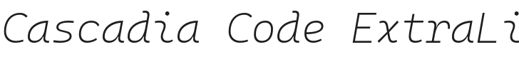 Cascadia Code ExtraLight Italic Font Preview
