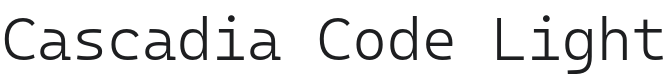 Cascadia Code Light Font Preview