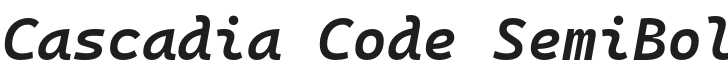 Cascadia Code SemiBold Italic Font Preview