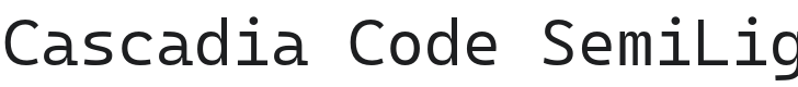 Cascadia Code SemiLight Font Preview