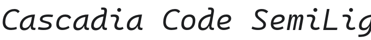 Cascadia Code SemiLight Italic Font Preview