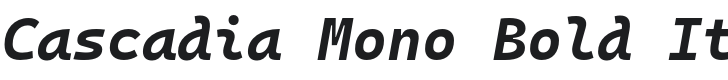 Cascadia Mono Bold Italic Font Preview