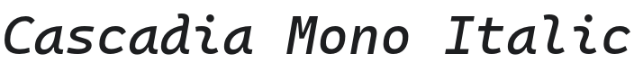 Cascadia Mono Italic Font Preview