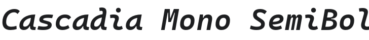 Cascadia Mono SemiBold Italic Font Preview