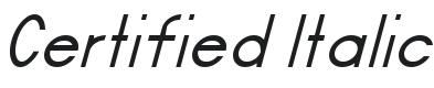 Certified Italic Font Preview