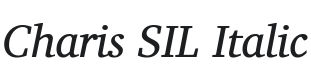 Charis SIL Italic Font Preview