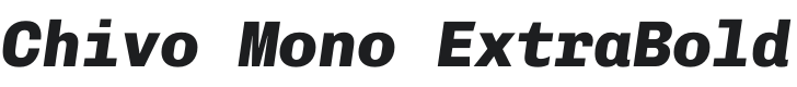 Chivo Mono ExtraBold Italic Font Preview