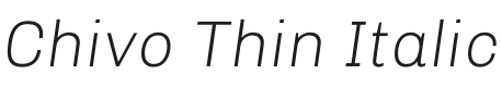 Chivo Thin Italic Font Preview