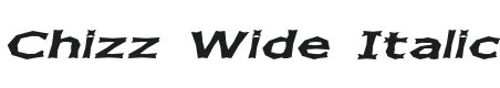 Chizz Wide Italic Font Preview