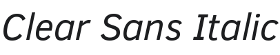 Clear Sans Italic Font Preview