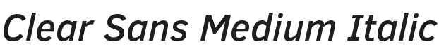Clear Sans Medium Italic Font Preview