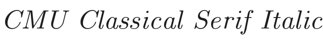 CMU Classical Serif Italic Font Preview