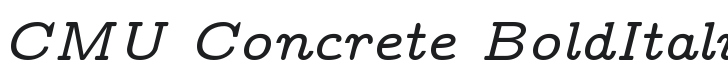CMU Concrete BoldItalic Font Preview