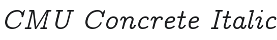 CMU Concrete Italic Font Preview