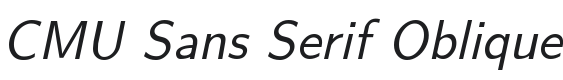CMU Sans Serif Oblique Font Preview